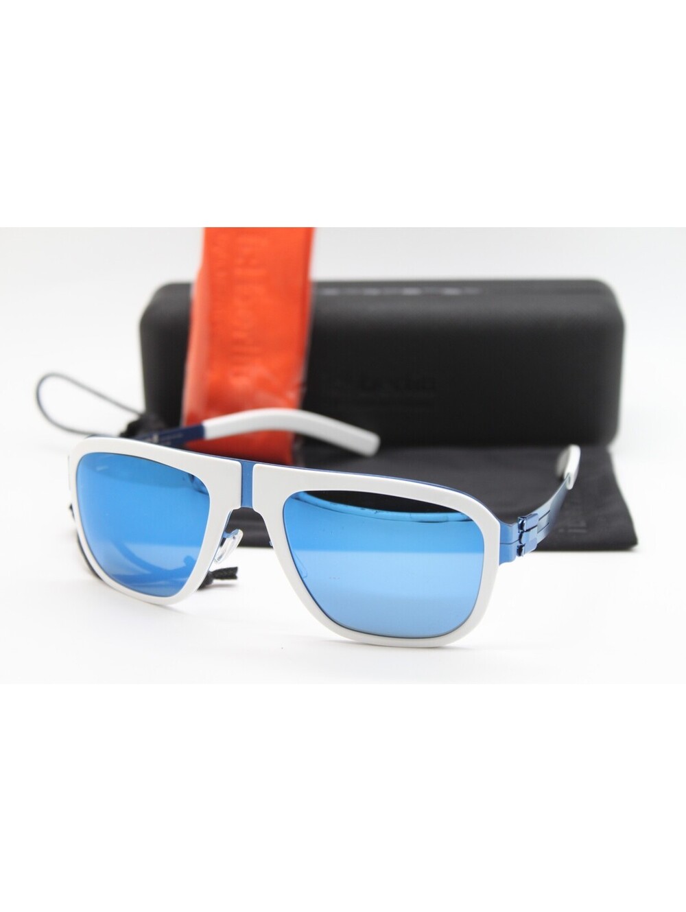 NEW IC! BERLIN M8 PAPPELPLATZ ELECTRIC BLUE AUTHENTIC SUNGLASSES W/CASE 54-21